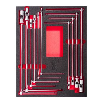 MILWAUKEE Pěnová vložka s nástrčnou hlavicí s dlouhou T-rukojetí 10 ks 4932499295