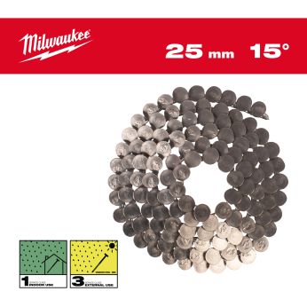 MILWAUKEE Hřebíky 15° prstencové RH 3,05 x 25 mm / RS / Inox - 2160 ks 4932499327