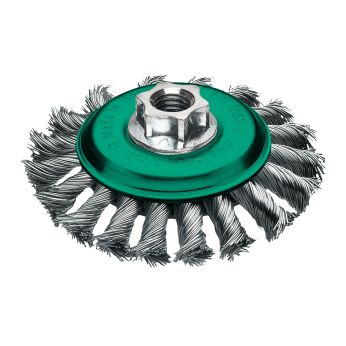 MILWAUKEE Kuželový kartáč M14 115×12 mm, nerezový, splétaný drát 0,5 mm – 1 ks 4932501747