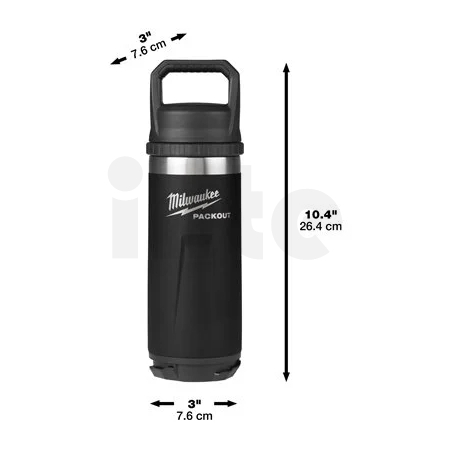 MILWAUKEE Packout™ láhev 710 ml s víčkem - černá 4932493466