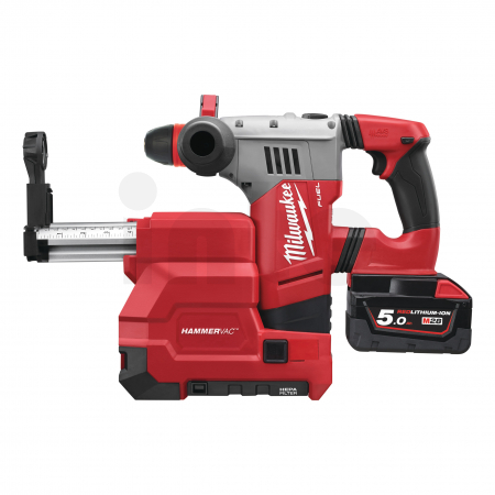 MILWAUKEE M28CHPXDE-502C - M28 FUEL™ 4-režimové kladivo SDS-plus se sklíčidlem FIXTEC a odsavačem prachu 4933448015