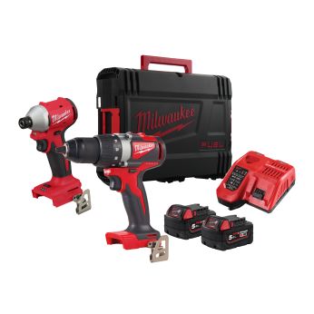MILWAUKEE M18 BLPP2B3-502X bezuhlíkový set nářadí (M18 BLIDR, M18 BLDD2), w/2xM18B5, M12-18FC 4933492846