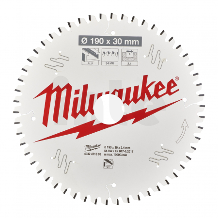 MILWAUKEE Pilový kotouč hliník 190X30X2.4X54TF NEG. 4932471303