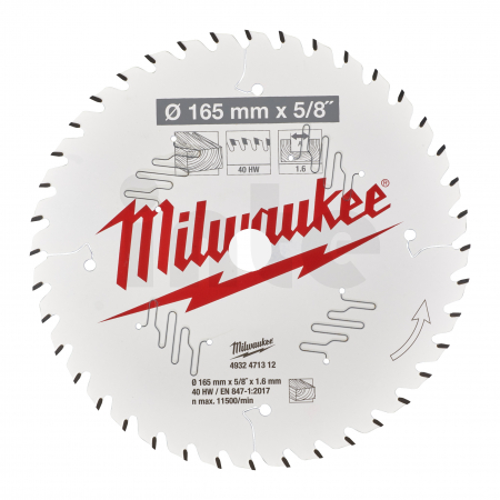 MILWAUKEE Pilový kotouč dřevo 165X15.87X1.6X40ATB 4932471312