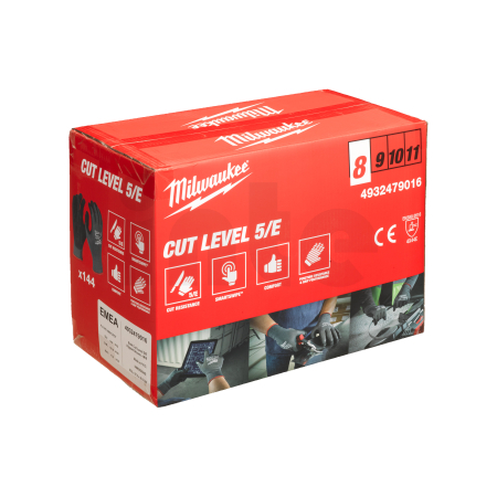 MILWAUKEE Cut Level 5 Gloves Povrstvené rukavice s třídou ochrany proti proříznutí 5/E velké balení M/8 4932479016