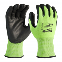 MILWAUKEE Hi-Vis Cut Level 3 Gloves Povrstvené rukavice s vys. viditelností a třídou ochr proti proříznutí 3/C - vel. L - 144 ks