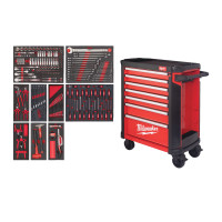 MILWAUKEE Filled 30" / 78 CM 7-Drawer Steel Storage Rolling Cabinet UK Standard Version 4932498187