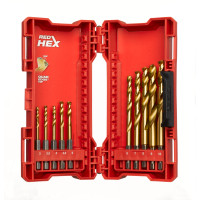 MILWAUKEE SHOCKWAVE™ HSS-G TiN Red Hex set vrtáků v plastové kazetě (10 ks) 48894759