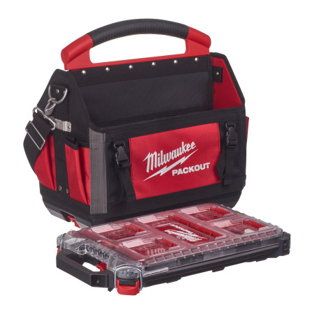 MILWAUKEE Sada otevřené brašny na nářadí PACKOUT™ 40 cm + kompaktního úzkého organizéru PACKOUT™ 4932478810