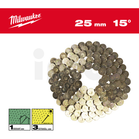 MILWAUKEE Hřebíky 15° prstencové RH 3,05 x 25 mm / SS / G - 2160 ks 4932499317