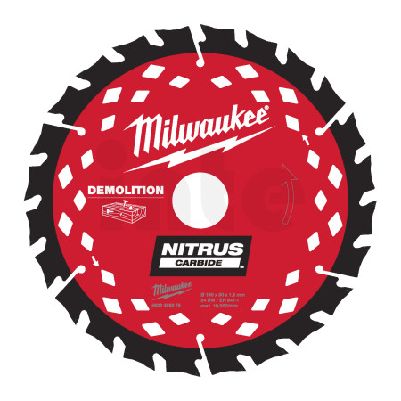 MILWAUKEE Pilový kotouč Nitrus P WD 190 x 30 x 1,8 x 24 střídavý zub 4932499376