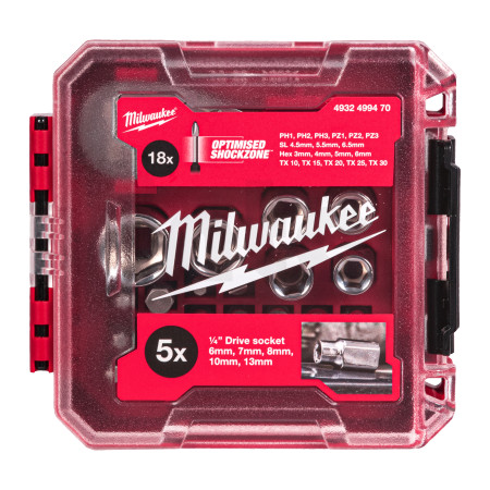 MILWAUKEE Sada kompaktních ráčen 1/4˝ v kufříku kompatibilním s PACKOUT 25 ks 4932499470