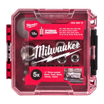 MILWAUKEE Sada kompaktních ráčen 1/4˝ v kufříku kompatibilním s PACKOUT 25 ks 4932499470