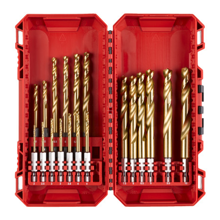 MILWAUKEE Shockwave sada vrtáků HSS Tin Red Hex (19 ks) 4932499763
