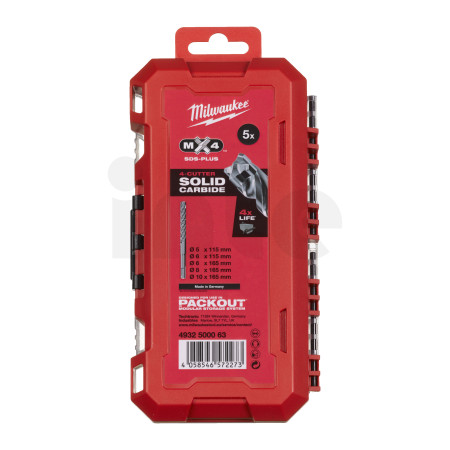 MILWAUKEE Sada vrtáků SDS-plus MX4 (5-10mm), 5ks 4932500063