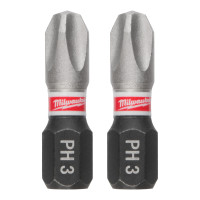 MILWAUKEE Šroubovací bity PH 3 x 25 mm SHOCKWAVE Impact Duty 3 ks 4932500354
