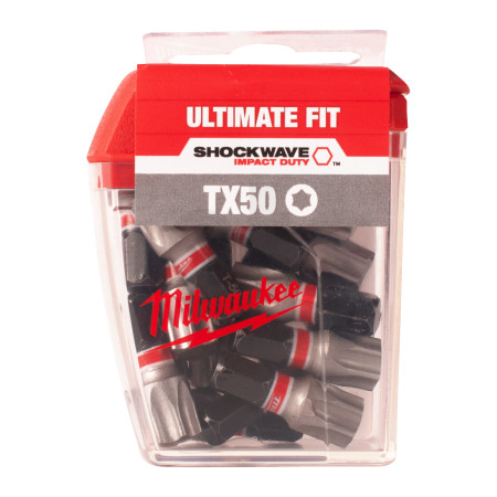 MILWAUKEE Šroubovací bity TX50 x 25 mm SHOCKWAVE Impact Duty (3 ks) 4932500368