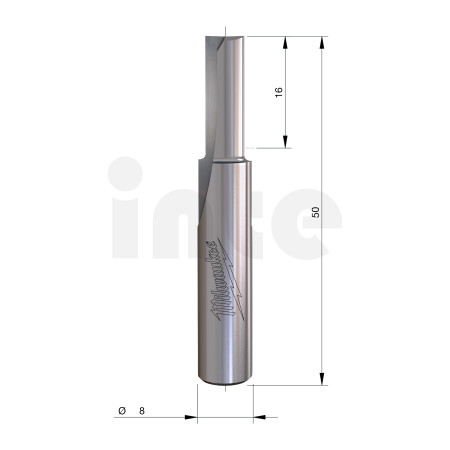 MILWAUKEE Rovná fréza, stopka 8 mm, 2C 6/50 mm – 1 ks 4932500879