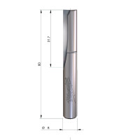 MILWAUKEE Rovná fréza, stopka 8 mm, 2C 6/60 mm – 1 ks 4932500883