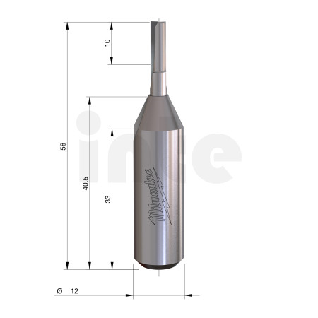 MILWAUKEE Rovná fréza, stopka 12 mm, 2C 4/58 mm– 1 ks 4932500899