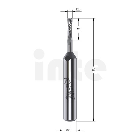 MILWAUKEE Fréza s horním odvodem třísek, stopka 8 mm, 3/60 mm – 1 ks 4932500913