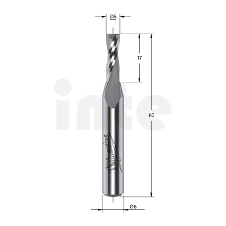 MILWAUKEE Fréza s horním odvodem třísek, stopka 8 mm, 5/60 mm – 1 ks 4932500915