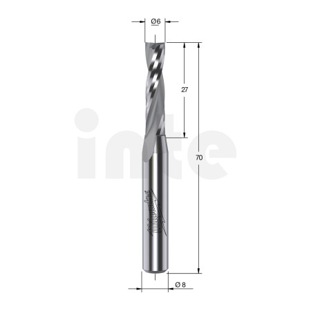 MILWAUKEE Fréza s horním odvodem třísek, stopka 8 mm, 6/70 mm – 1 ks 4932500916