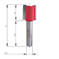 MILWAUKEE Dlabací fréza, stopka 8 mm, 19/54 mm – 1 ks 4932500922