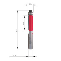 MILWAUKEE Zarovnávací fréza s ložiskem, stopka 8 mm, 9,5/68,2 mm – 1 ks 4932500929