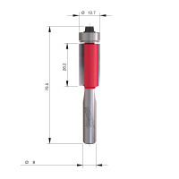 MILWAUKEE Zarovnávací fréza s ložiskem, stopka 8 mm, 12,7/70,7 mm – 1 ks 4932500930