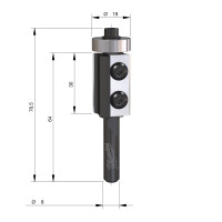 MILWAUKEE Zarovnávací fréza s tvrdokovovými břity, stopka 8 mm, 19 / 77 mm – 1 ks 4932500935