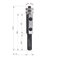 MILWAUKEE Zarovnávací fréza s tvrdokovovými břity, stopka 12 mm, 19 / 112 mm – 1 ks 4932500936