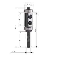 MILWAUKEE Šablonová a zarovnávací fréza s tvrdokovovými břity, stopka 8 mm, 19 / 90 mm – 1 ks 4932500946