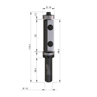 MILWAUKEE Šablonová a zarovnávací fréza s tvrdokovovými břity, stopka 12 mm, 19 / 110 mm – 1 ks 4932500947