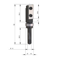 MILWAUKEE Šablonová fréza s tvrdokovovými břity pro laminát, stopka 8 mm, 16 / 80 mm – 1 ks 4932500949