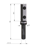 MILWAUKEE Šablonová fréza s tvrdokovovými břity pro laminát, stopka 12 mm, 19 / 100 mm – 1 ks 4932500950