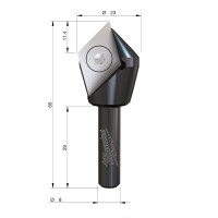 MILWAUKEE V-drážkovací fréza s tvrdokovovým břitem, stopka 8 mm, 23 / 60 mm – 1 ks 4932500958