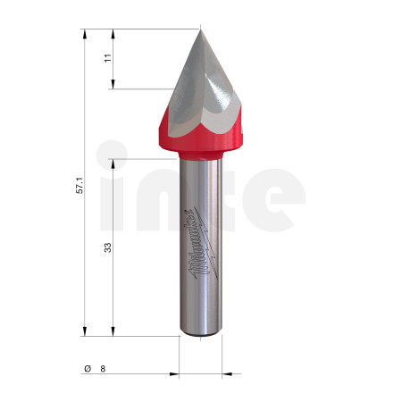 MILWAUKEE Fréza se stopkou 8 mm Laser Point, 12,7/57,2 mm – 1 ks 4932500960