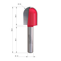 MILWAUKEE Žlábkovací fréza s rádiusem, upínání 8 mm, 20/60 mm – 1 ks 4932500972