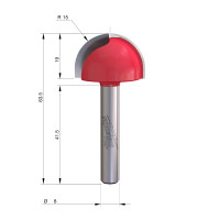 MILWAUKEE Žlábkovací fréza s rádiusem, upínání 8 mm, 30 / 70 mm – 1 ks 4932500974