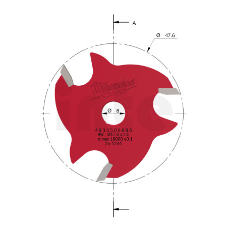 MILWAUKEE Drážkovací fréza 2,5 mm 4932500986