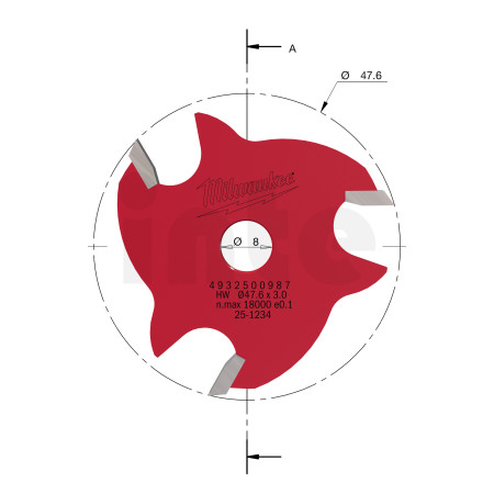 MILWAUKEE Drážkovací fréza 3 mm 4932500987