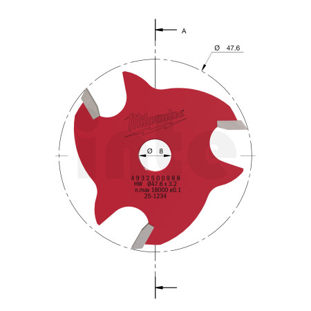 MILWAUKEE Drážkovací fréza 3,2 mm 4932500988