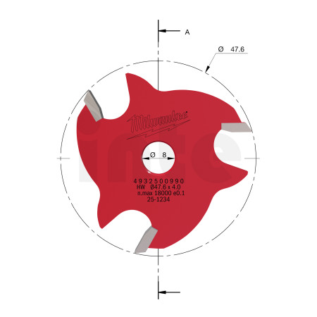MILWAUKEE Drážkovací fréza 4 mm 4932500990