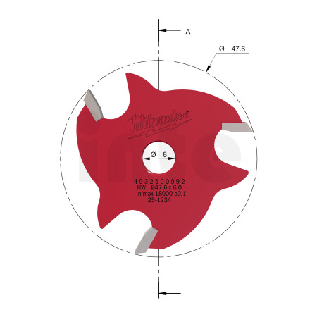 MILWAUKEE Drážkovací fréza 6 mm 4932500992