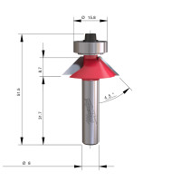 MILWAUKEE Kombinovaná srážecí a zarovnávací fréza, stopka 8 mm, 27 / 51,5 mm – 1 ks 4932501002