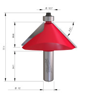 MILWAUKEE Srážecí fréza, stopka 12 mm, 65 / 76,7 mm – 1 ks 4932501007