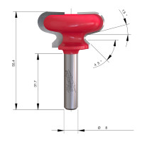 MILWAUKEE Fréza na úchytové drážky, stopka 8 mm, 38,1/17 mm – 1 ks 4932501012