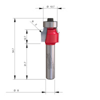 MILWAUKEE Zaoblovací fréza, stopka 8 mm, 16,7 / 54,4 mm – 1 ks 4932501023