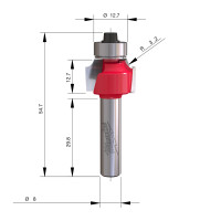 MILWAUKEE Zaoblovací fréza, stopka 8 mm, 19,1 / 54 mm – 1 ks 4932501025